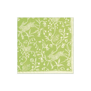 Caspari Hedgerow Moss Green Cocktail Napkin - package of 20 19000C