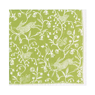 Caspari Hedgerow Moss Green Napkin Luncheon 19000L
