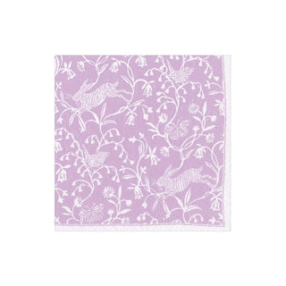 Caspari Hedgerow Lilac Boxed Cocktail Napkins - 40 per box 19002B