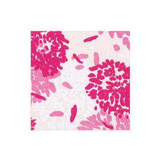 Caspari Chrysanthemum Raspberry Boxed Cocktail Napkins - 40 per box 19011B