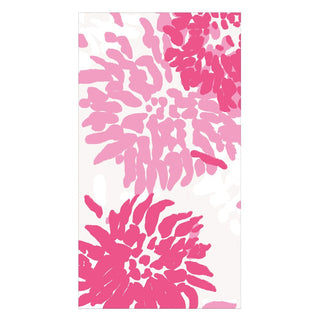 Caspari Chrysanthemum Raspberry Guest Towel - package of 15 19011G