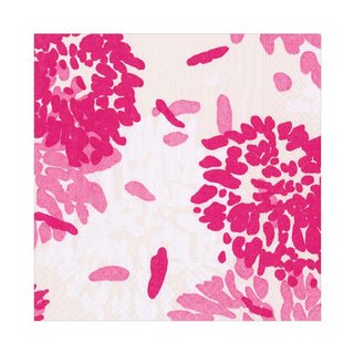 Caspari Chrysanthemum Raspberry Napkin Luncheon 19011L