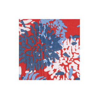 Caspari Chrysanthemum Red/White/Blue Cocktail Napkin - package of 20 19012C