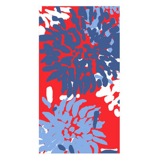 Caspari Chrysanthemum Red/White/Blue Guest Towel - package of 15 19012G