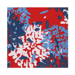Caspari Chrysanthemum Red/White/Blue Napkin Luncheon 19012L