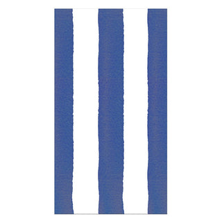 Caspari Cafe Stripe Navy Paper Linen Guest Towels - 12 per package 19040GG