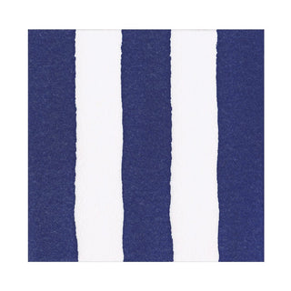 Caspari Cafe Stripe Navy Paper Linen Luncheon Napkin-15 per package 19040LG