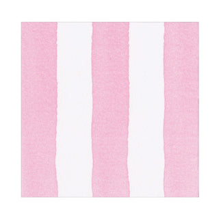 Caspari Cafe Stripe Light Pink Paper Linen Luncheon Napkin -15 per package 19041LG