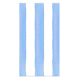 Caspari Cafe Stripe Blue Paper Linen Guest Towels - 12 per package 19042GG