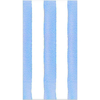 Caspari Cafe Stripe Blue Paper Linen Guest Towels - 12 per package 19042GG