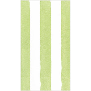 Caspari Cafe Stripe Lime Paper Linen Guest Towels -12 per package 19043GG