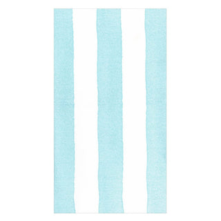 Caspari Cafe Stripe Aqua Paper Linen Guest Towels -12 per package 19044GG