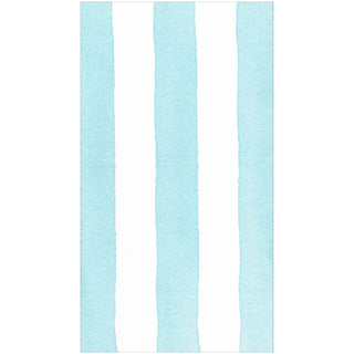 Caspari Cafe Stripe Aqua Paper Linen Guest Towels -12 per package 19044GG