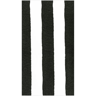 Caspari Cafe Stripe Black Paper Linen Guest Towels -12 per package 19045GG