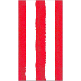 Caspari Cafe Stripe Red Paper Linen Guest Towels - 12 per package 19046GG
