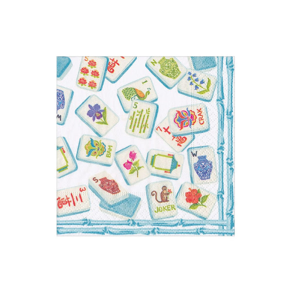 19110C, Mahjong Robin'S Egg Cocktail Napkin - package of 20