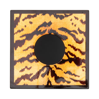 Caspari Tigre Golden Square Lacquer Tissue Box Cover 19150LQSQTIS