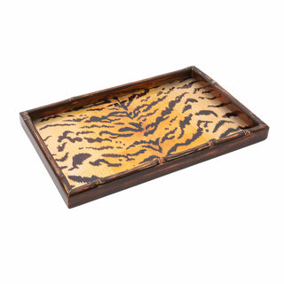 Caspari Tigre Golden Bamboo Edge Lacquer Vanity Tray 19150LQVANBAM