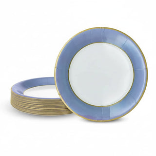 Caspari Watercolor Blue Salad/Dessert Plates - package of 8 19162SP