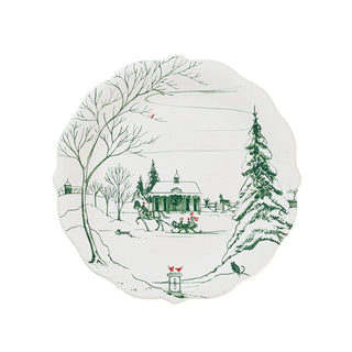 Juliska Winter Frolic Party Plates Assorted Set of 4 - Evergreen 19937