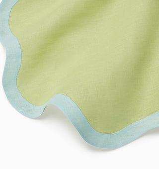 Sferra Ondulato Dinner Napkins in Kiwi/Clearwater - Set of 4 20496