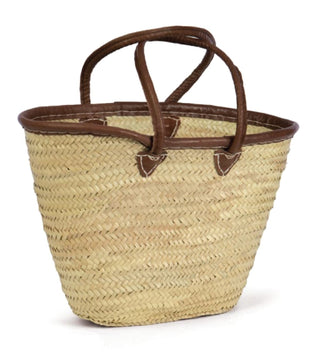 Willow Group Oval Straw & Leather Tote 18" - 1 Each 20838