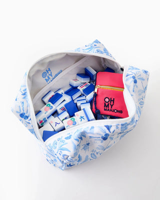 Oh My Mahjong Mahjong Tile Storage Bag - Amazon Blue 21107