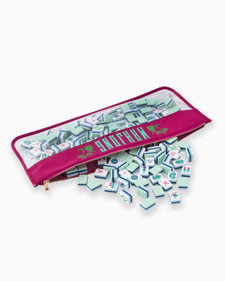 Oh My Mahjong Mahjong Tile Storage Bag - Magenta Pagoda 21184