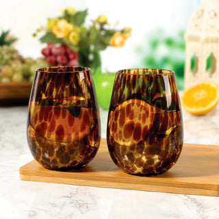 Joseph Sedgh Tortoise Stemless Wine Glasses - Set of four 21532