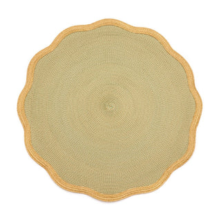 Deborah Rhodes Gold 2-Tone Luxe Border Round Scallop in Moss - 1 Each 21613
