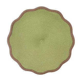 Deborah Rhodes Braided Scallop Harvest Border Placemat in Grass - 1 Each 21942