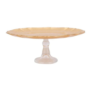 Vietri Baroque Glass Cake Stand in Gold 21957