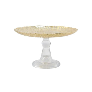 Vietri Rufolo Glass Gold Crocodile Small Cake Stand 21958