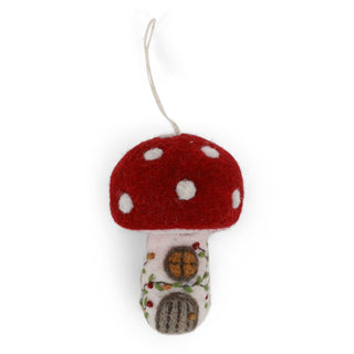 Gry & Sif Felt Mushroom House Ornament - Set of Two 22100