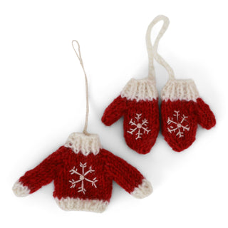 Gry & Sif Felt Ornament Set - Ice Skates, Sweater & Mittens 22104