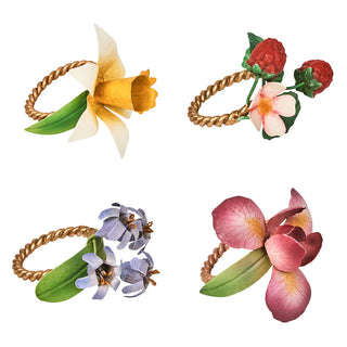 Juliska Floral Napkin Rings - Assorted Set of 4 22794