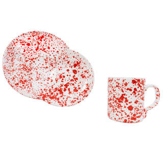 Abigails Taverna Speckled Soup Bowl - Red & White 22853