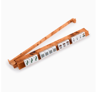 Oh My Mahjong Burl Mahjong Rack & Pushers - Set of 4 23063