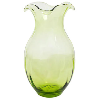 Vietri Hibiscus Large Vertical Fluted Vase in Green 23311