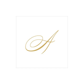 Caspari White Pearl-Paper Linen Napkin Box Cocktail Airlaid Initial 2900CG.A