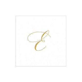 Caspari White Pearl-Paper Linen Napkin Box Cocktail Airlaid Initial 2900CG.E