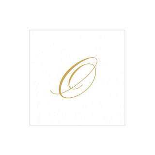 Caspari White Pearl-Paper Linen Napkin Box Cocktail Airlaid Initial 2900CG.O
