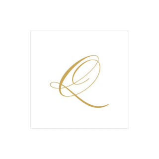 Caspari White Pearl-Paper Linen Napkin Box Cocktail Airlaid Initial 2900CG.Q