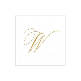 Caspari White Pearl-Paper Linen Napkin Box Cocktail Airlaid Initial 2900CG.W
