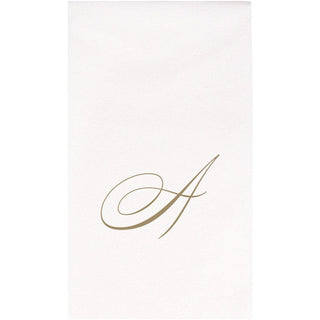 Caspari White Pearl-Paper Linen Napkin Airlaid Guest-Signature 24In 2900GG.A