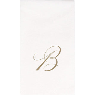 Caspari White Pearl-Paper Linen Napkin Airlaid Guest-Signature 24In 2900GG.B