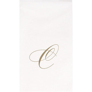 Caspari White Pearl-Paper Linen Napkin Airlaid Guest-Signature 24In 2900GG.C
