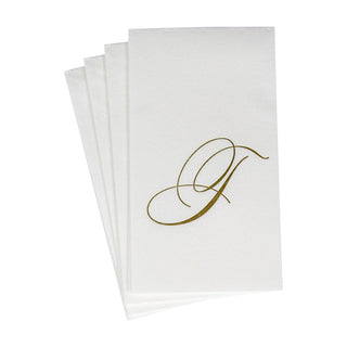Caspari White Pearl-Paper Linen Guest Towels Airlaid - 12 In 2900GG