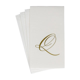 Caspari White Pearl-Paper Linen Guest Towels Airlaid - 12 In 2900GG