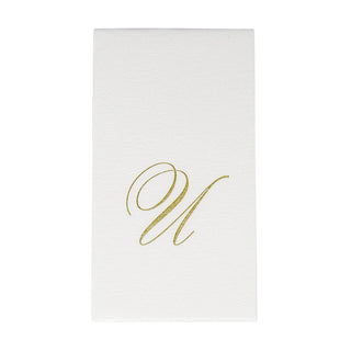 Caspari White Pearl-Paper Linen Guest Towels Airlaid - 12 In 2900GG